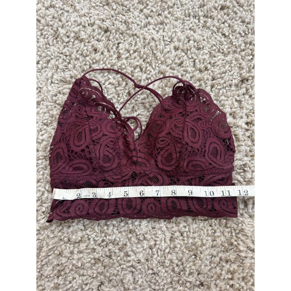 Victoria's Secret Pink Lace Maroon Bralette with 4 Adjustable Crossback Straps - Picture 4 of 5